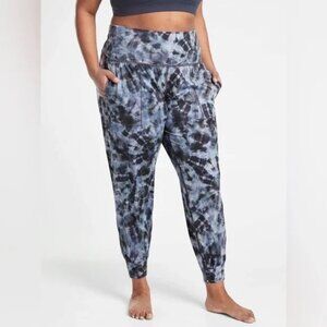 Athleta Salutation Joggers / Calypso Blue Tie-Dye / XL
